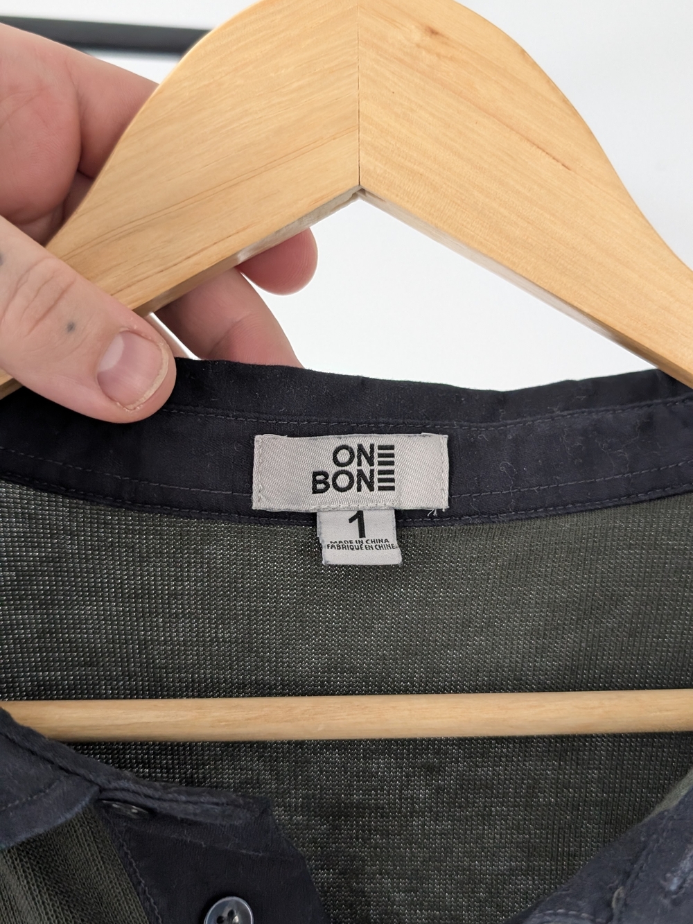 Men's ONE BONE POLO - SIZE 1, ROUGHLY 2xl Olive Green Polo Shirt